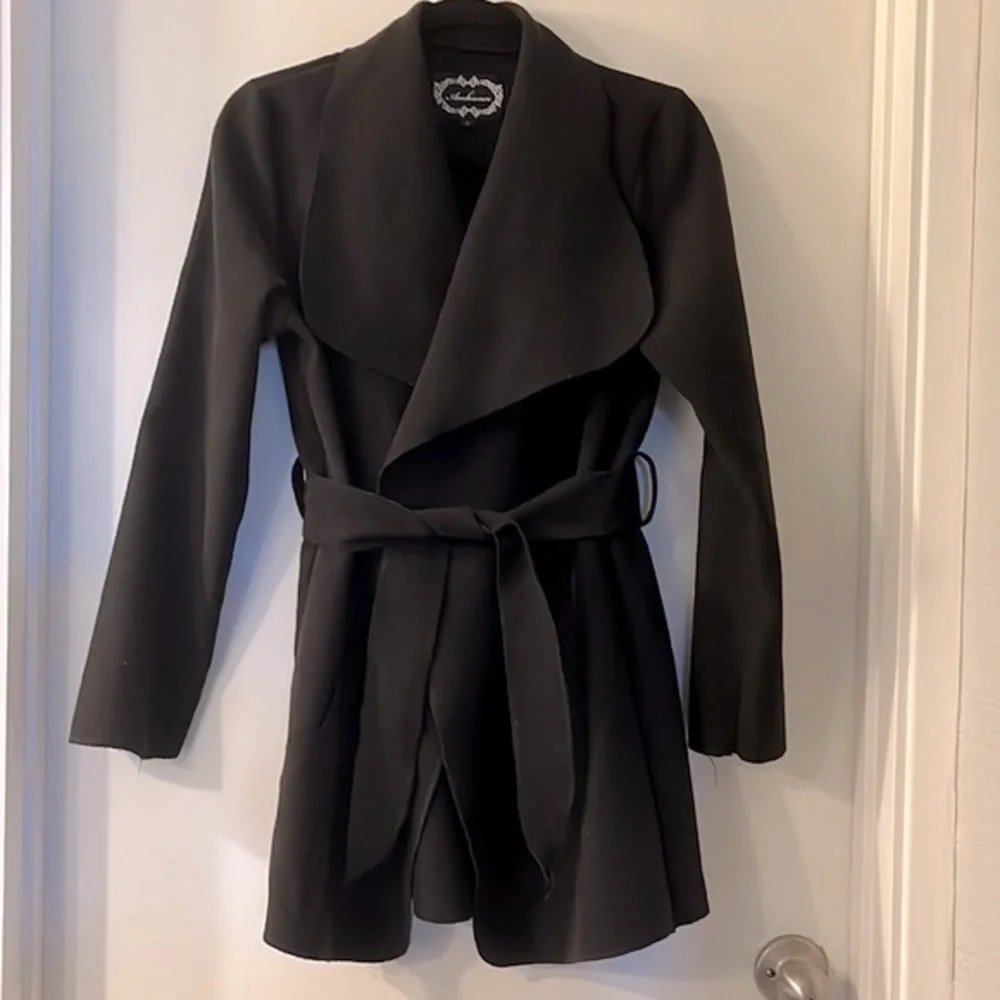Belted Black Wrap Coat